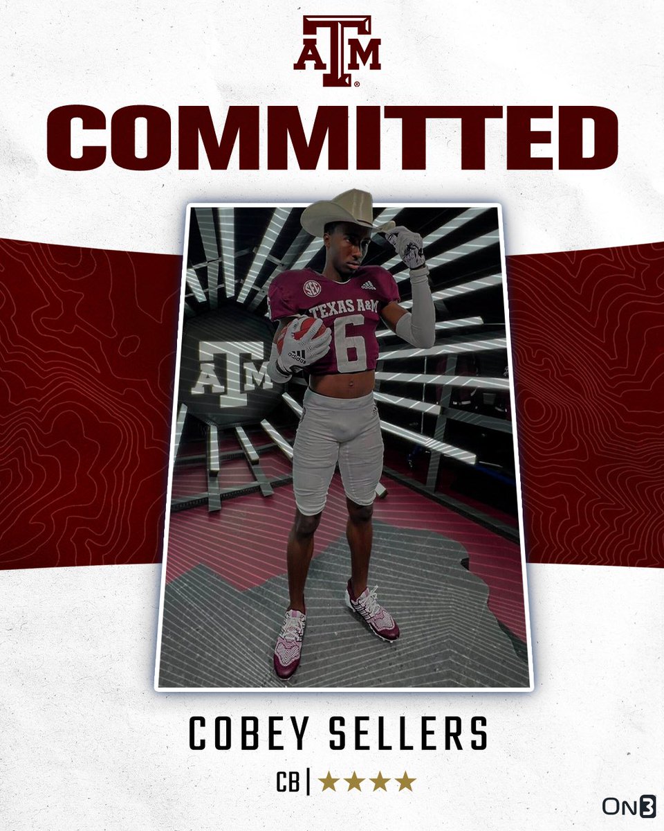 BREAKING: Pearland (Texas) Shadow Creek On300 CB Cobey Sellers commits to Texas A&M. Story: on3.com/college/texas-…