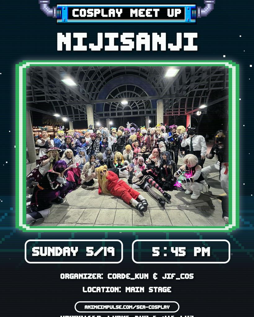Pleased to announce that I'll be hosting the NIJISANJI meetup at @animeimpulse Seattle next weekend! See you by the main stage at 5:45pm on Sunday, May 19th, after the Luxiem/Noctyx meet and greets! 🔗 animeimpulse.com/sea-cosplay #ANIMEImpulseSeattle2024 #NIJISANJI #NIJISANJI_EN