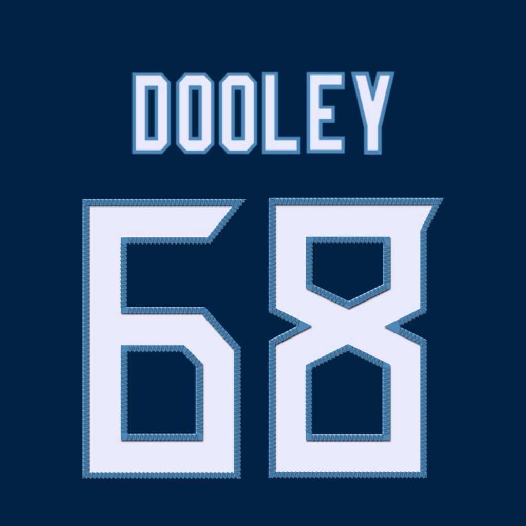 Tennessee Titans OL Brian Dooley (@Dooley18Brian) is wearing number 68. Last assigned to Zack Johnson. #TitanUp