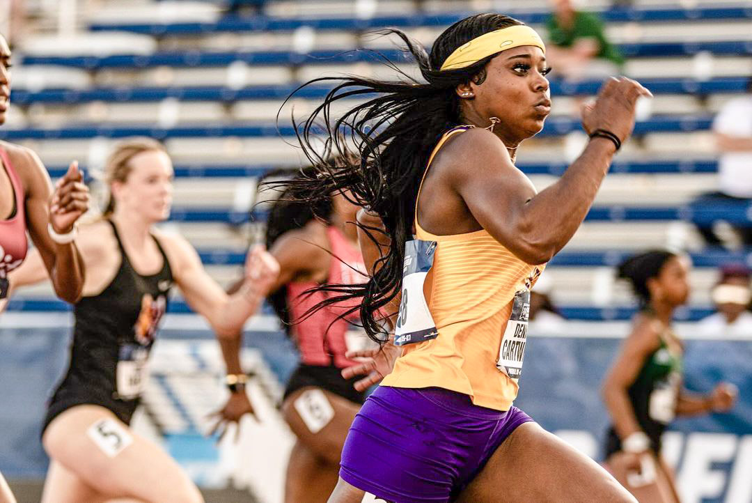 Another one for the Bahamas 🇧🇸!! Denisha Cartwright broke the NCAA D2 Record in the women's 100mH at the NSIC Champs, clocking a huge PB of 12.60s (1.6)! 3 women from the Bahamas have now hit the Olympic standard: Devynne Charlton 12.44 Cartwright 12.60 Charisma Taylor 12.76