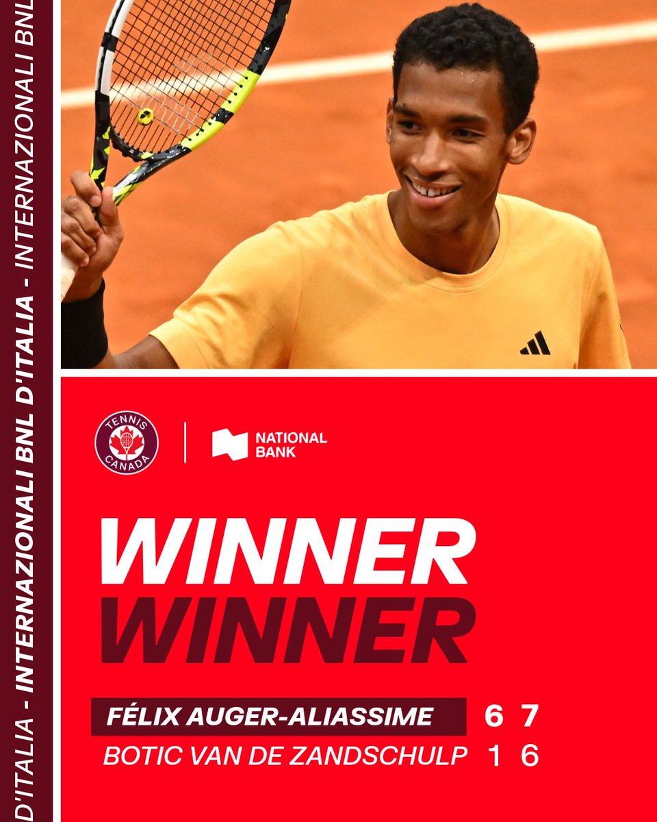 💪FELIX FIGHTS THROUGH 💪

From 1-5 down in the second set, @felixtennis mounts a thrilling comeback to win his @InteBNLdItalia opener in straight sets 🥳

@nationalbank
