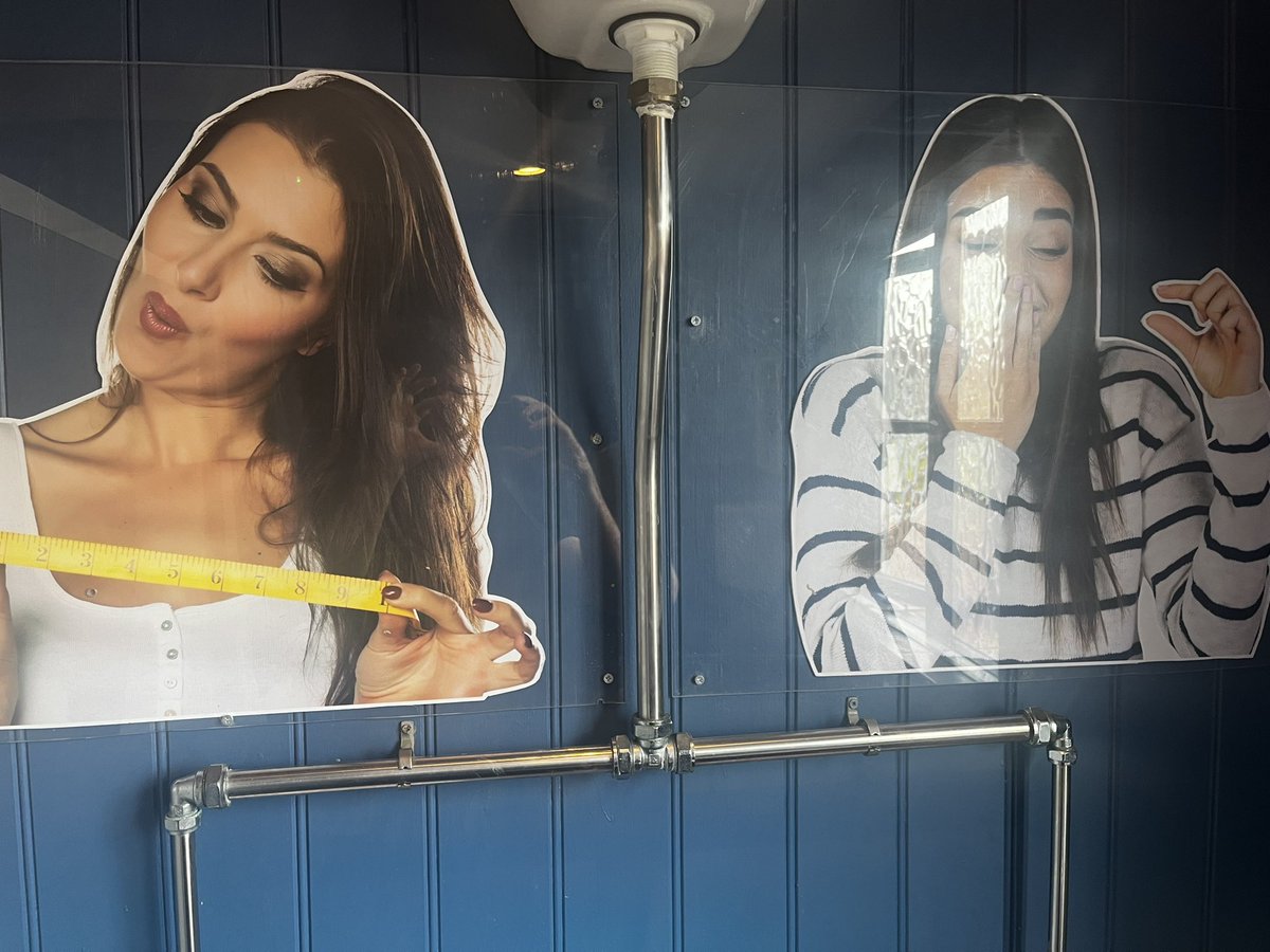 🚨 @SusannahDickey and I took the train to say happy birthday to the wonderful @akblakemore and I encountered THE most insane urinal decorations …