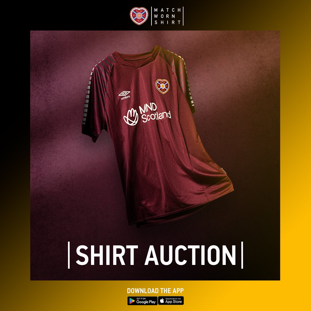 Shirt Auction live! ☑️ Bidding is now open for match-worn shirts from today's 3-0 win over Dundee Visit @MatchWornShirt and place your bid 📲 l.matchwornshirt.com/hearts-1