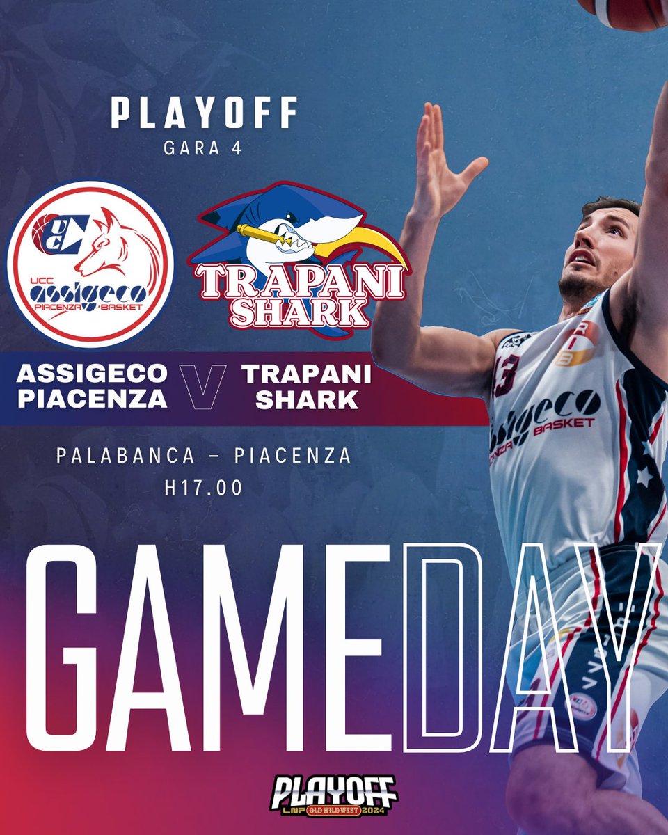 𝙂 𝘼 𝙈 𝙀 𝘿 𝘼 𝙔
𝘗𝘭𝘢𝘺𝘰𝘧𝘧 - 𝘎𝘢𝘳𝘢 4

🆚 Trapani Shark
📍 Palabanca di Piacenza
🕕 H17.00
📺 LNP PASS

Vogliamo continuare a crederci, 𝘁𝘂𝘁𝘁𝗶 𝗮𝗹 𝗣𝗮𝗹𝗮𝗯𝗮𝗻𝗰𝗮𝗮𝗮𝗮𝗮 🤍❤️💙

#SerieA2OldWildWest #LNP #LaNostraPassione