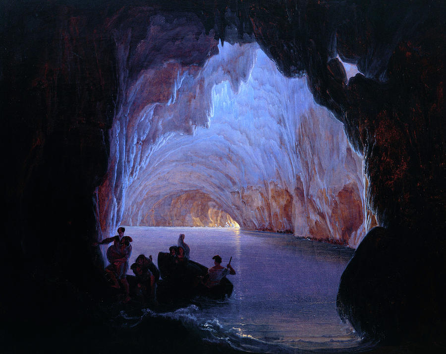 'The Blue grotto at Capri' (c.1835) by Heinrich Jakob Fried