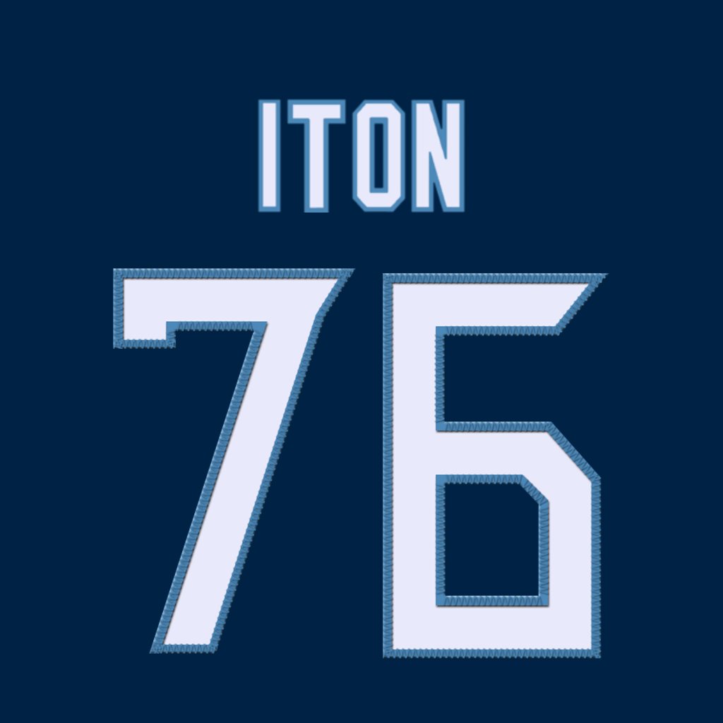 Tennessee Titans DL Isaiah Iton (@Isaiahiton2) is wearing number 76. Currently shared with Andrew Rupcich. #TitanUp