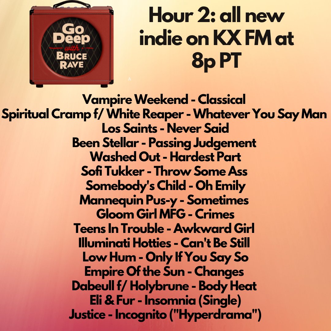 Saturday Night Streaming: as the stream of cool indie rock continues to flow strongly, here's what I've got for you tonight from 7-9 @KXFM_ . Stream kxfmradio.org/player, with our app, on iHeart or on TuneIn.