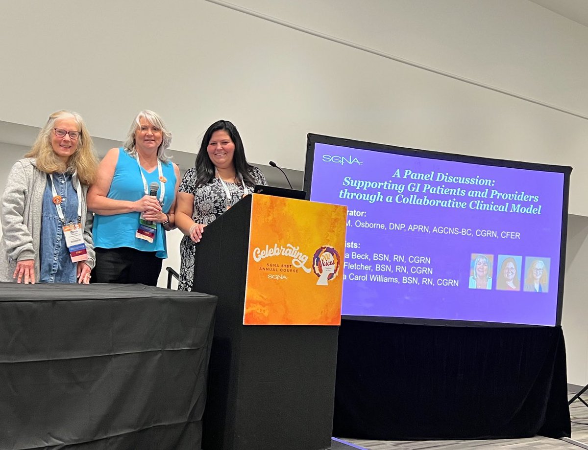 Duke GI Resource Nursing Team and CNS presented on the development of the GI provider collaborative support model at this year’s Annual SGNA’s course!