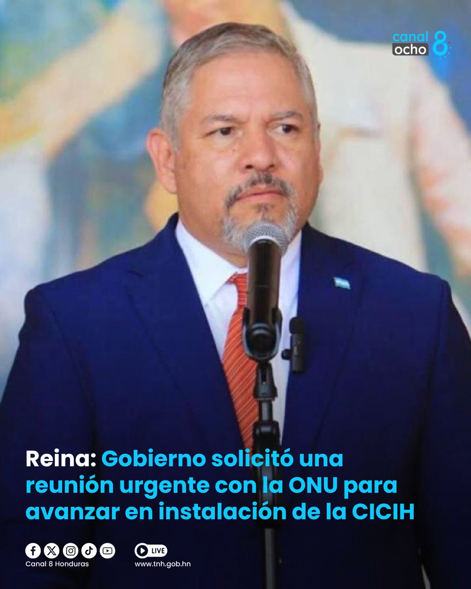 #C8Noticias | 🗣 El canciller de la República, @EnriqueReinaHN, detalló que, el Gobierno hondureño solicitó una reunión urgente con la Organización de las Naciones Unidas (ONU) para avanzar en las negociaciones sobre la instalación de la Comisión Internacional contra la…