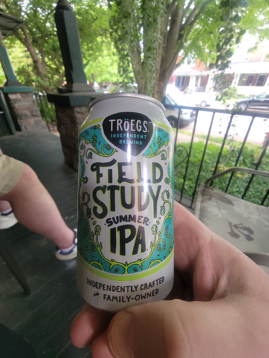 Neighborhood porch get togsther solving world problems drinking @TroegsBeer Field Study.