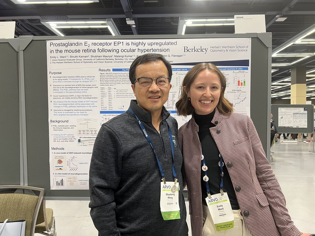 Enjoyed catching up with former undergraduate student @ARVO 2024. She has chosen career path as PHD student. This makes me like teaching and training next generation scientists even more!