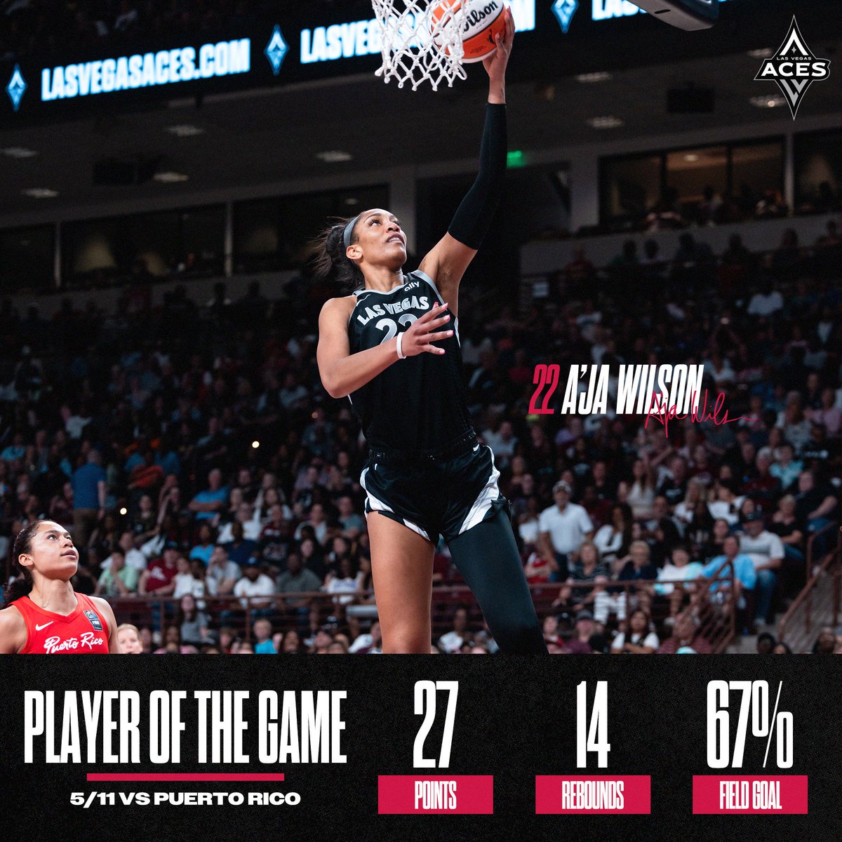 you know she had to double itttt ☺️ 27 PTS // 14 REB // 67% FG #ALLINLV
