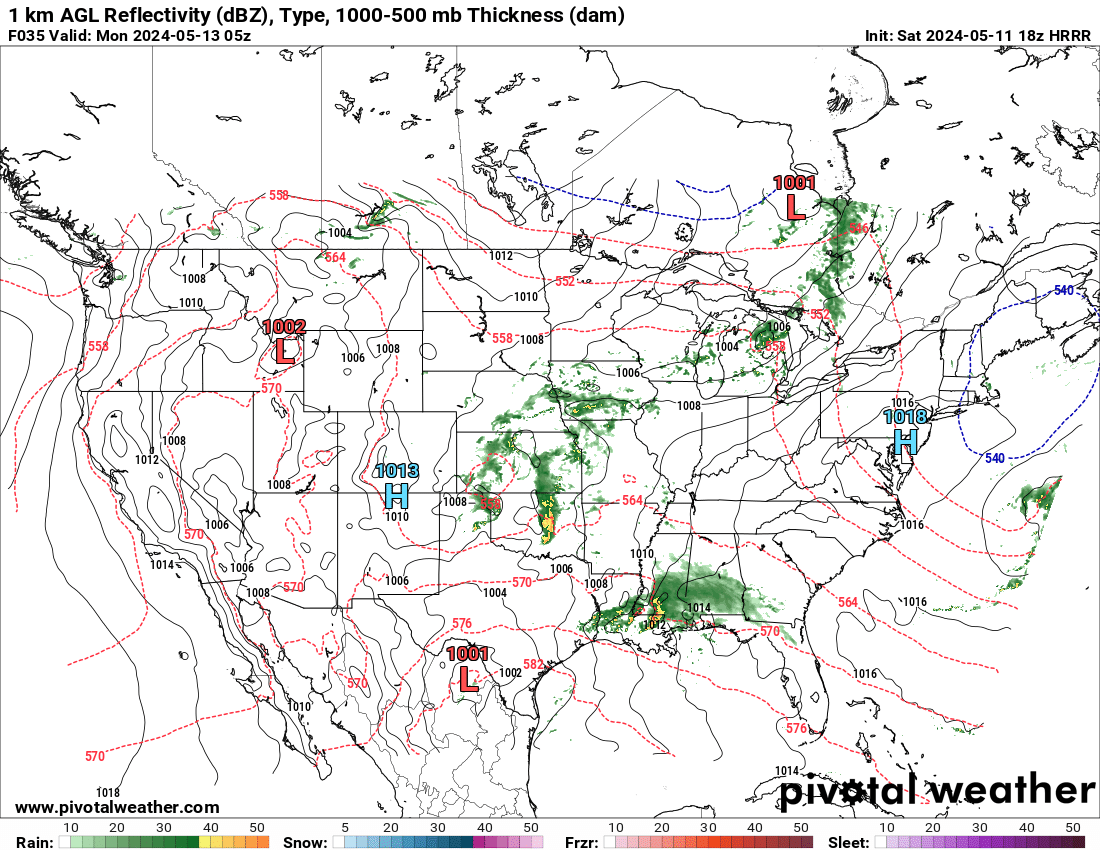 Another G5 Solar Storm Watch has been issued by NOAA for May 12th!
So, if you can't see the aurora through the clouds tonight, you'll have tomorrow night to see it again.
As for the cloud forecast tomorrow(Sunday) night, things look much more favorable as a surface high pressure