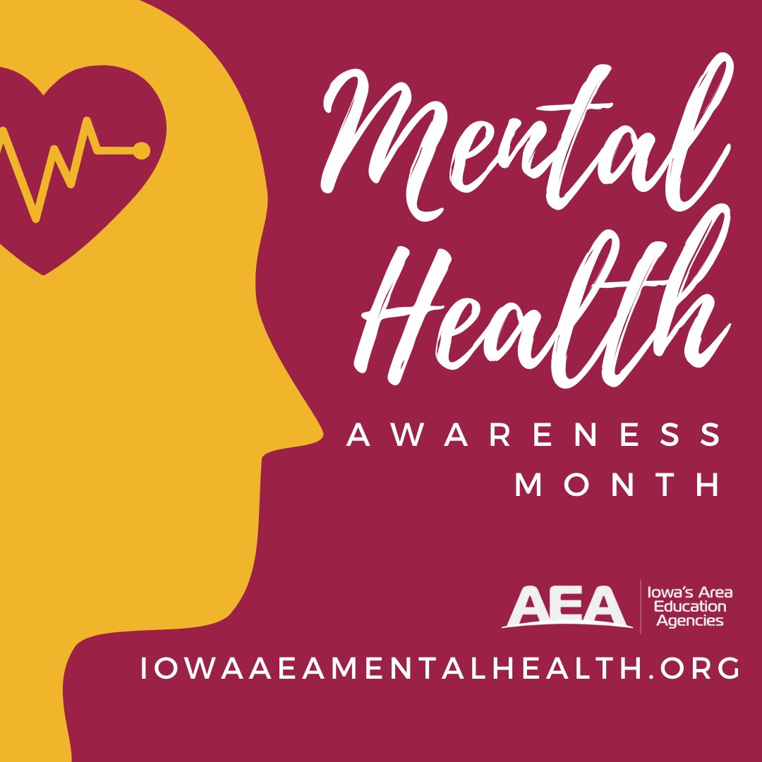 IowaAEAMentalHealth.org was created by Iowa’s AEAs to help Iowans find support for mental health needs. It includes vetted resources describing symptoms, wellness advice, and contacts for support. #breakthestigma #mentalhealthawarenessmonth #iaedchat