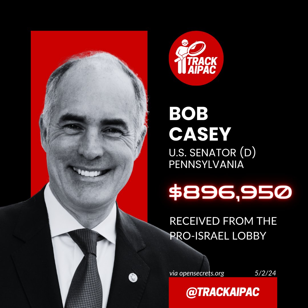 @Bob_Casey Bob Casey votes to spend tens of billions of tax dollars on bombs and weapons for Israel to commit genocide. Maybe he should prioritize funding Social Security & Medicare instead of war crimes.
