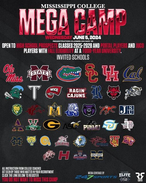 We are proud to announce that LOUISIANA TECH has joined the field of the Mississippi College MegaCamp on Wed., June 5! A great day of competition is in store! Register below. Time is running out go.netcamps.com/events/3877-mi…