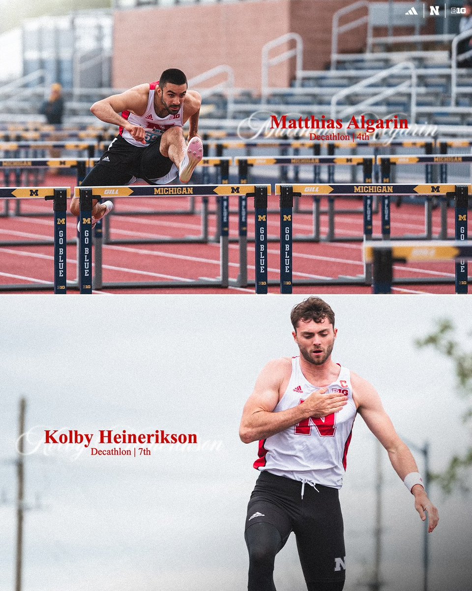 HuskerTFXC's tweet photo. Gettin' it done in the decathlon!

Matthias Algarin finishes fourth with a personal-best 7,064 points &amp; Kolby Heinerikson places seventh with 6,949! https://t.co/MmnBSypZ1g