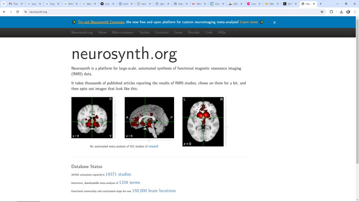 1/n. What's great about @neurosynth? Fast, automated meta-analyses of the imaging literature, with access to >500k peaks auto-culled from >14k papers. What's the downside?