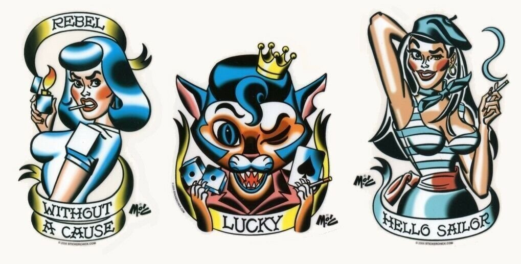 #LUCKY #OLDSCHOOL #tattooart #REBEL #HELLOSAILOR #Stickers #DECAL #BUMPERSTICKER SET by MITCH O'CONNELL #PinUpStickers #giftideas 

👉 ebay.com/itm/2027812187…