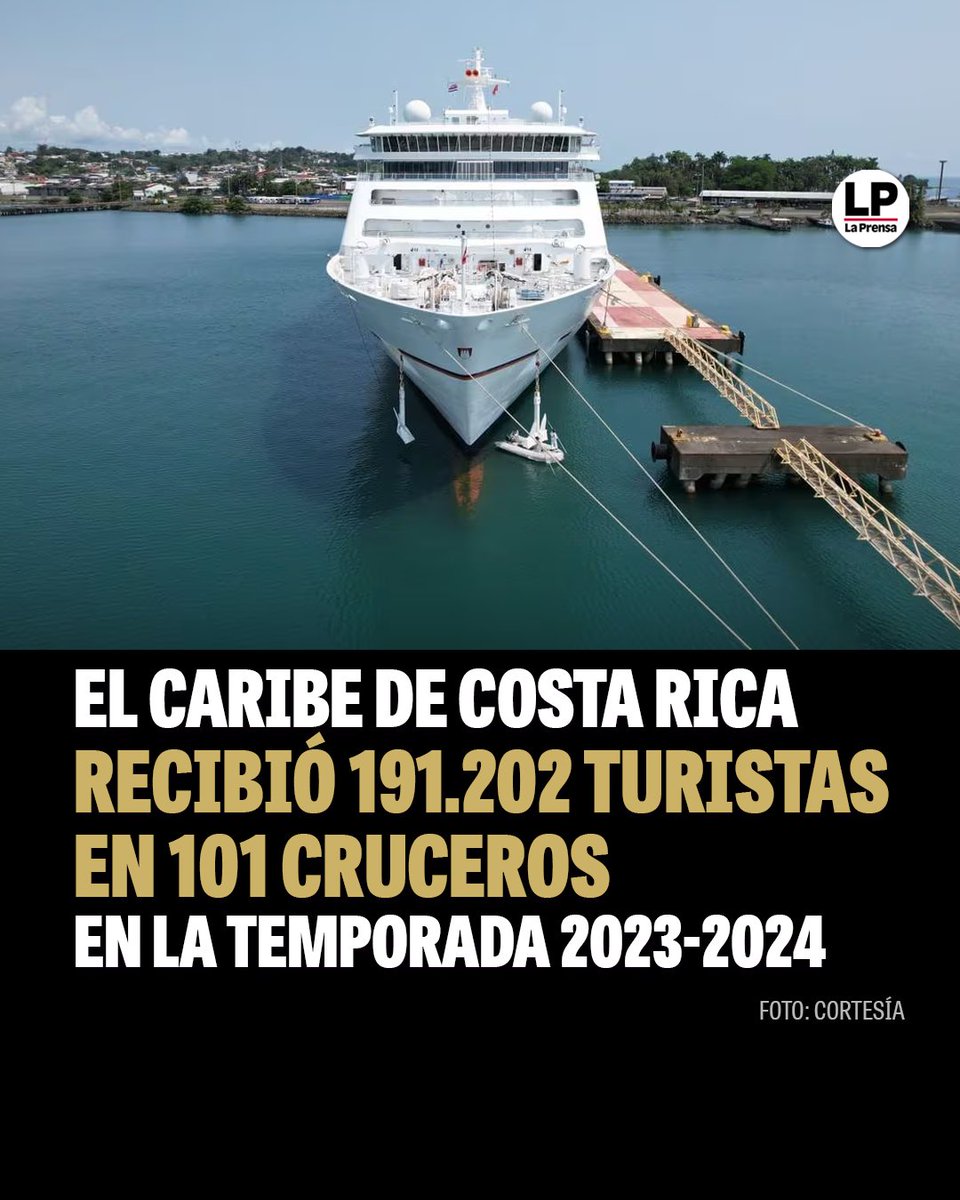 El Caribe de Costa Rica recibió un total de 101 cruceros y 191.202 pasajeros en la temporada 2023-2024 de esa actividad, que concluyó este viernes con la llegada del barco Europa 2, informó el estatal Instituto Costarricense de Turismo (ICT). Lee más en prensa.com/centroamerica/…
