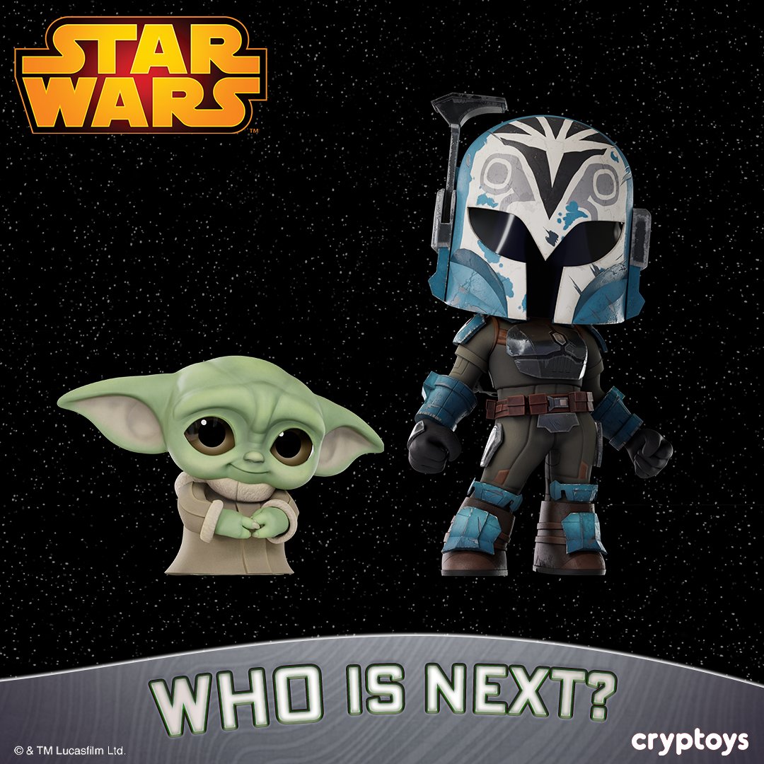 After the thrilling arrival of Star Wars Din Djarin Cryptoys, who's next to step into the spotlight in our Star Wars Volume III Collection? 🌟 Will it be Grogu or Bo-Katan Kryze Cryptoys? Share your predictions & prepare for the next drop! Stay tuned for the reveal! #StarWars