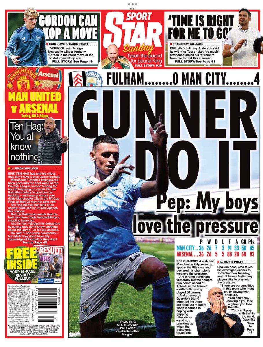 Introducing #TomorrowsPapersToday back page from: #DailyStar Gunner do it Check out tscnewschannel.com/the-press-room… for more of Sunday’s newspapers. #buyanewspaper #TomorrowsPapersToday #buyapaper #pressfreedom #journalism