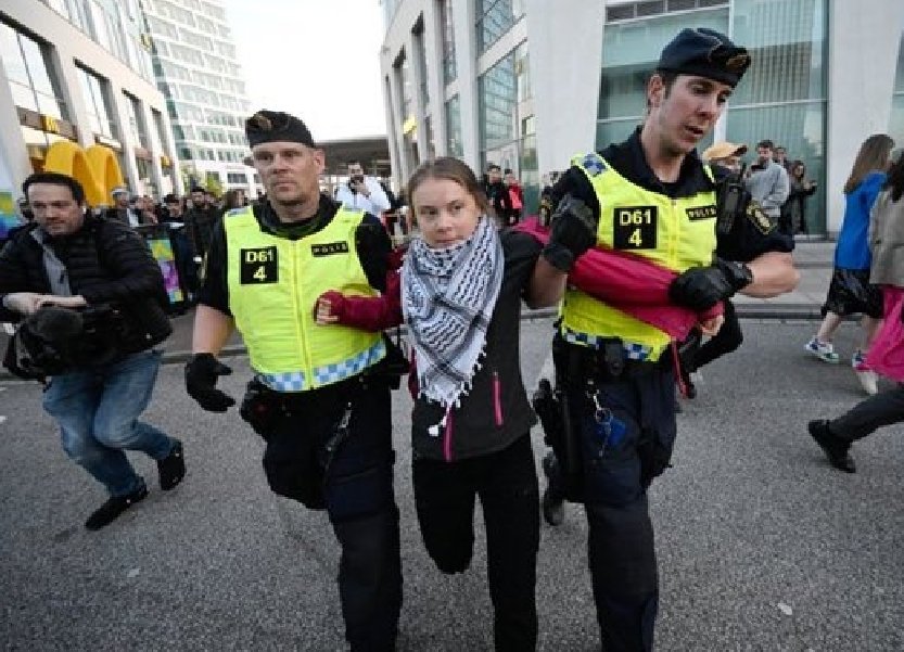 FonsiLoaiza's tweet image. Ha sido detenida Greta Thunberg por unirse a las protestas en solidaridad con el pueblo de Palestina en la ciudad sueca de Malmö, sede de Eurovisión.