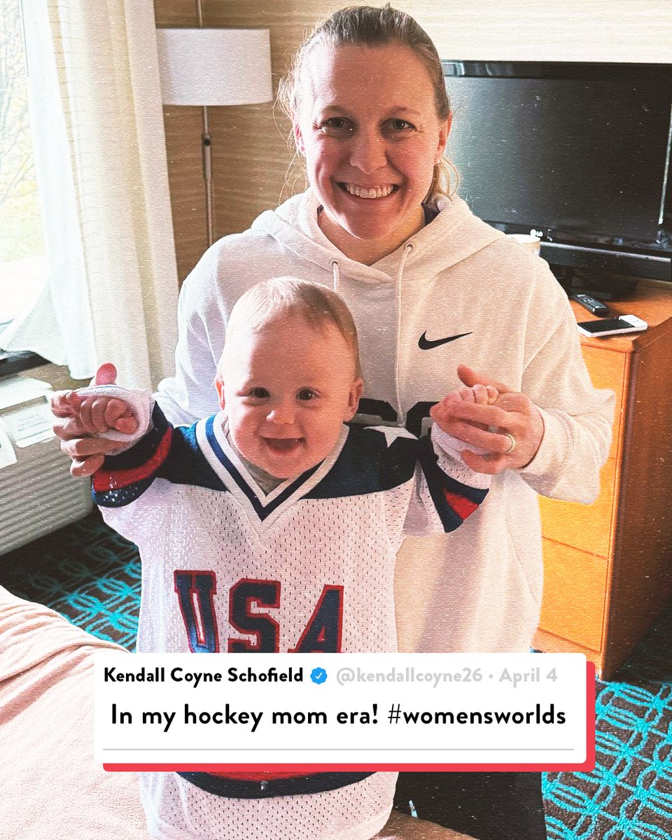 Being a hockey mom is Olympian Kendall Coyne Schofield’s superpower. 💜 (📸 @KendallCoyne)