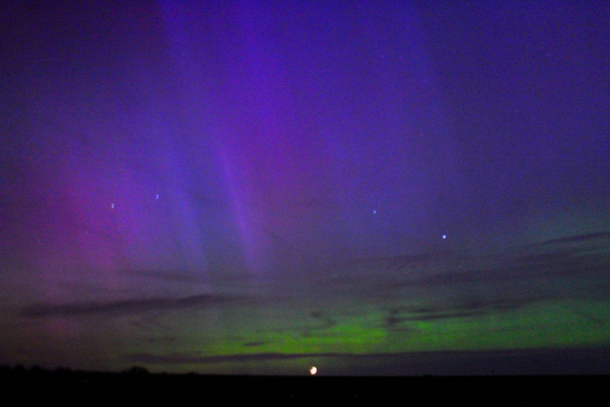 Northern lights over Helions Bumpstead