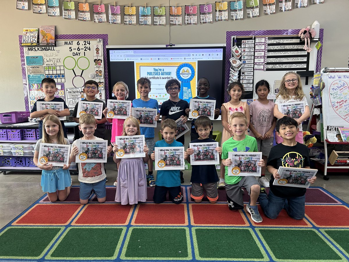 KristaKimball08's tweet photo. So proud of my kiddos! They’re officially published authors thanks to @studentreasures!!🥳 We will share our looks with our parents this coming week 🙌🏻📚📝 #ProudAuthors #creatingauthors @VanRaubES @BoerneISD https://t.co/QgGtFea7lq