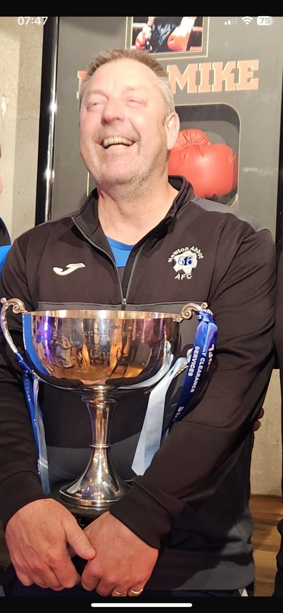 Won it twice as a player, lost once as a manager now won it as a manager with my team Newton Abbot 66 💙. What a group of players I am lucky to have!!