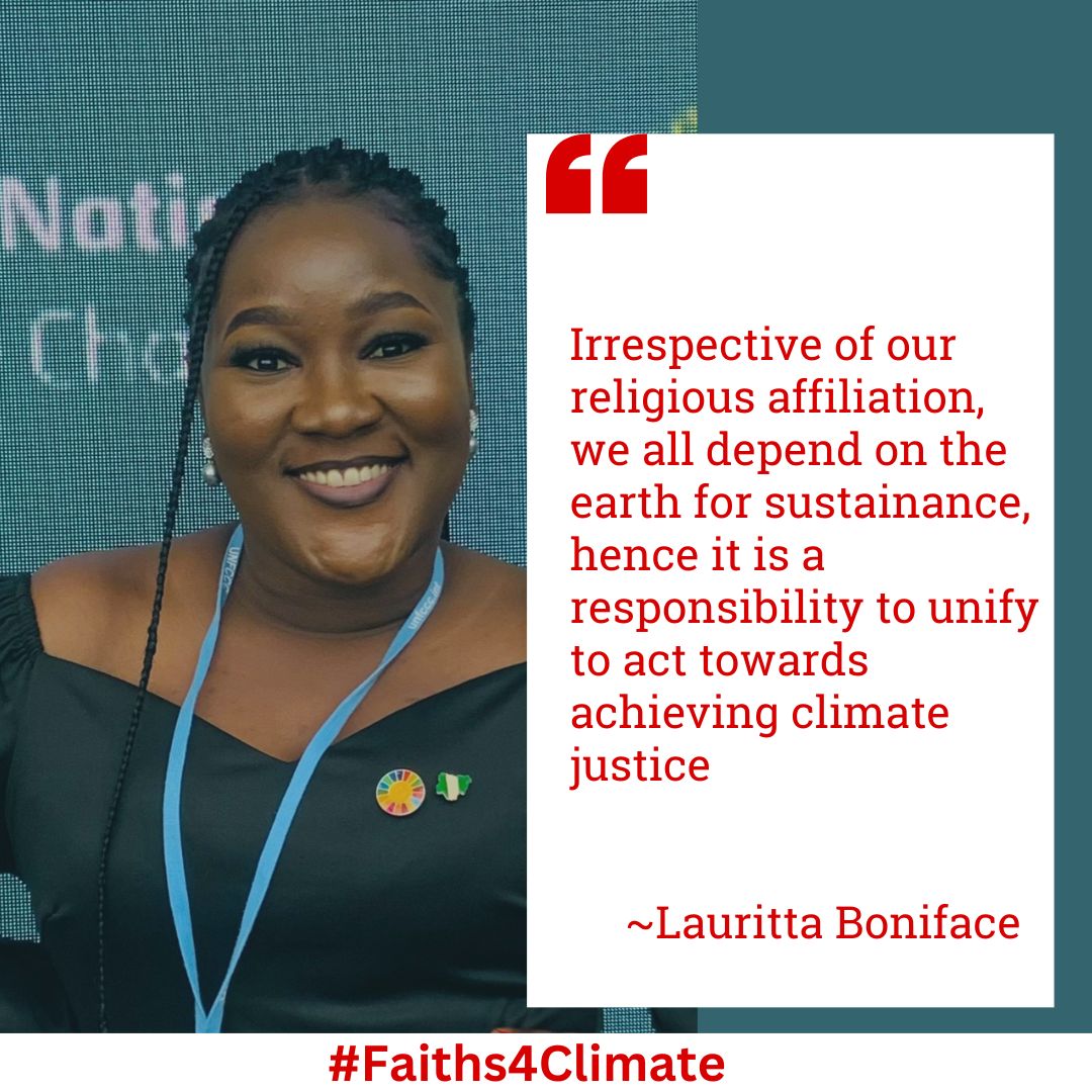 #MCJS Excepts ⚡ Irrespective of our religious affiliation, we all depend on the Earth for sustainance, hence it is a responsibility to unity and act towards achieving climate justice. ~Lauritta Boniface (@digitalmamabola) #Faiths4Climate@GreenFaith_Afr @greenfaithworld