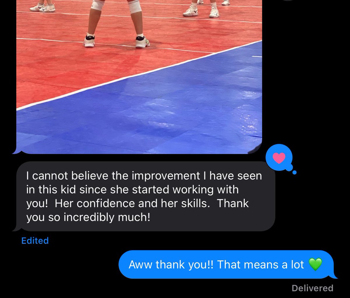 Every time I read this I get chills! I’ve worked with this athlete weekly since February and hearing her mom say this is truly why I do what I do. #growthegame