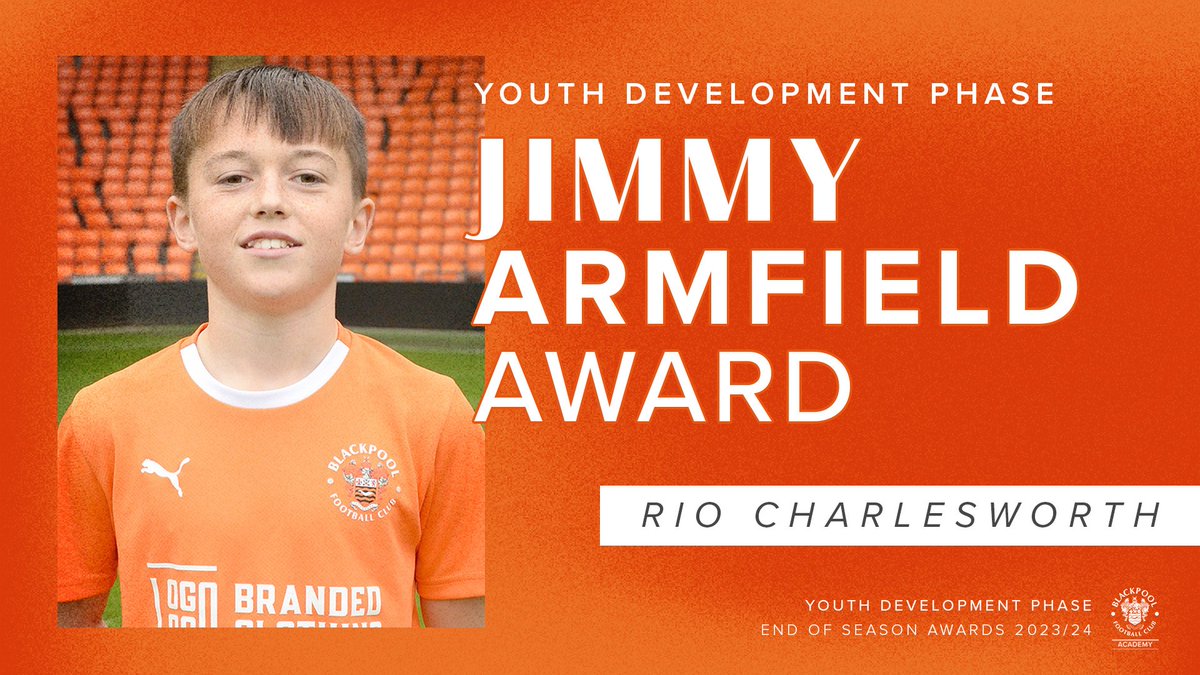 🏆 The Youth Development Phase Jimmy Armfield Award goes to Rio Charlesworth. 👏 Congratulations Rio! 🍊 #UTMP