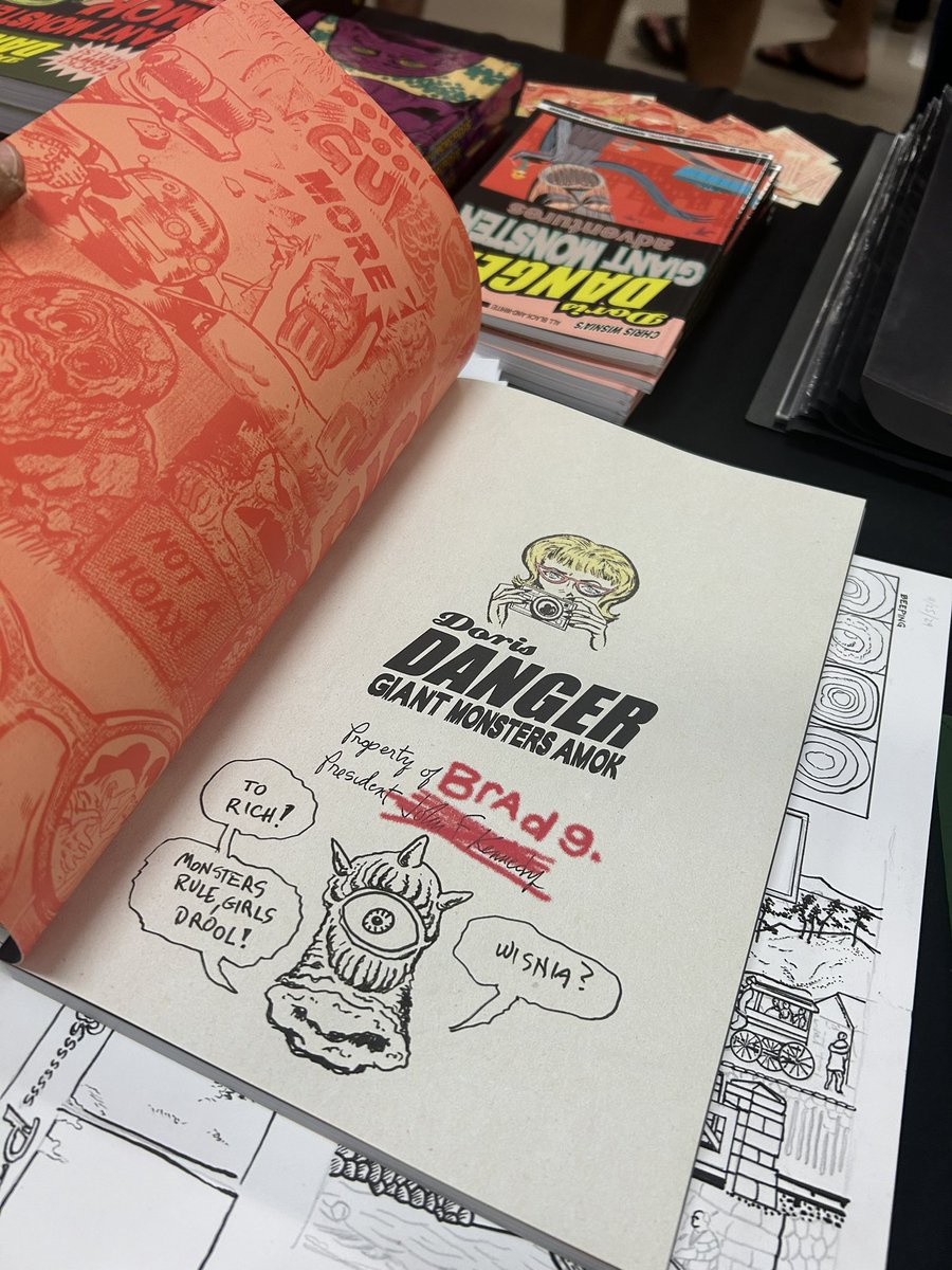 I’m doing free sketches (as usual!) if you care to pick up one of my @Fantagraphics books! Lodi Comic Con…NOW!