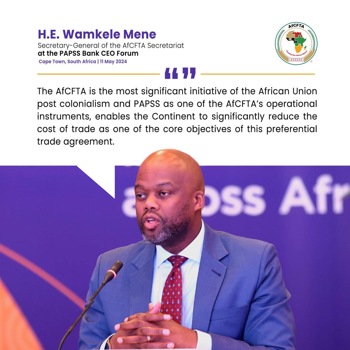 H.E. @MeneWamkele addressing the audience at the 1st #PAPSS Bank CEO Forum today in #CapeTown #SouthAfrica 

@papss_africa 
#DigitalTrade #OneAfricanMarket #AfCFTA #Africa #Payments