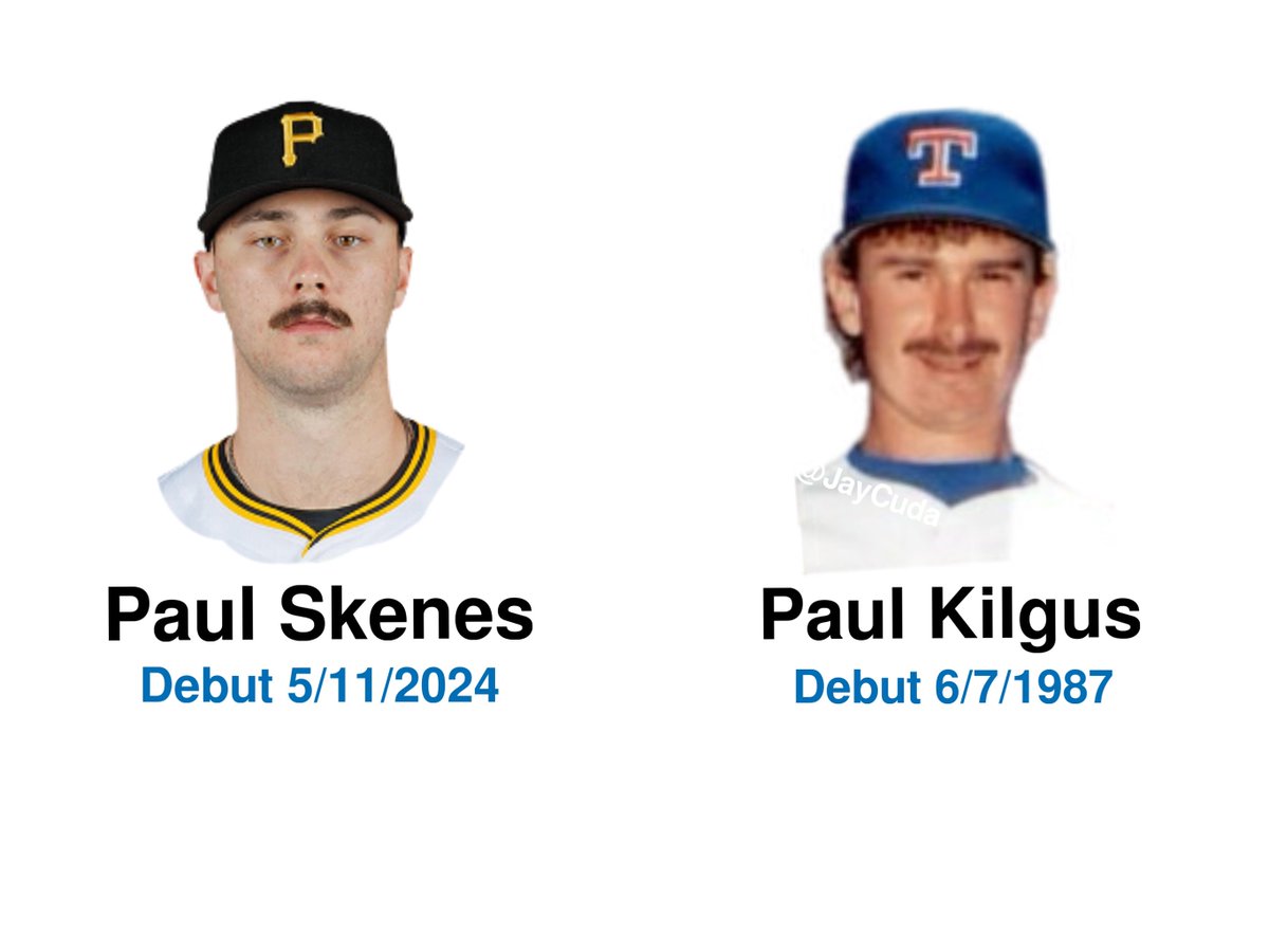 Paul Skenes: 1st player named Paul to make MLB debut w/ a mustache & no beard since Paul Kilgus (1987)