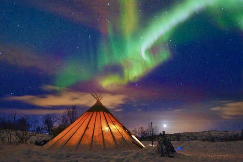 The Ojibwe and Cree Nations believe the northern lights are the spirits of dearly departed loved ones — dancing their way home to the stars.
