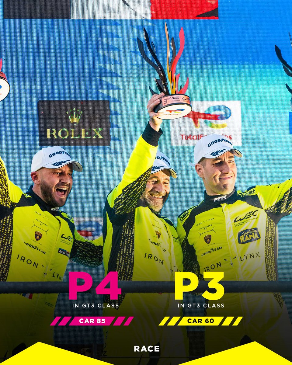 That’s P3 for the #60! 💛🏆 From the back of grid to a podium finish, what a drive from Claudio, Matteo Cressoni and an astonishing finish from @franck_perera to bring home our first @FIAWEC podium of 2024. Closely followed in P4 by the @IronDames_. #WEC #6hSpa