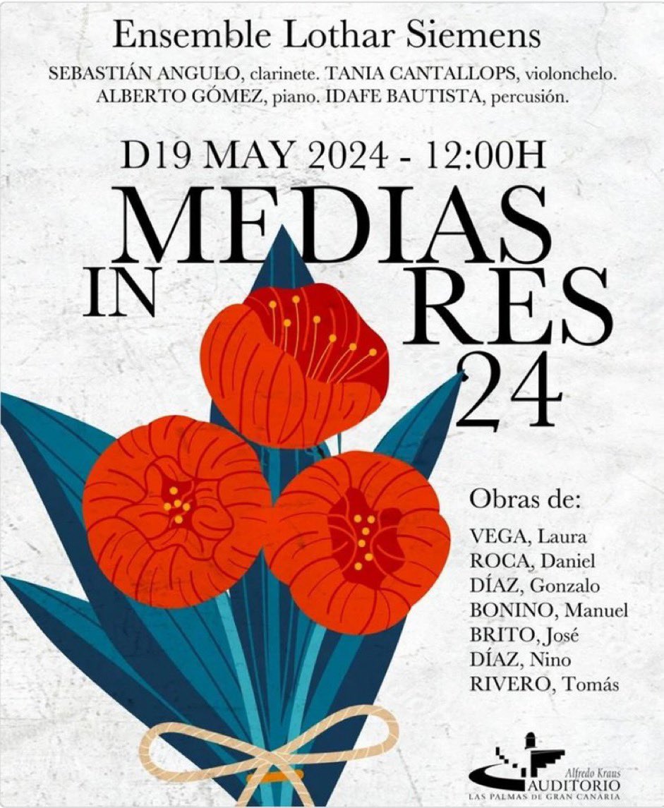 DanielRoca's tweet image. Para este concierto de @PROMUSCAN he reescrito una obra muy querida para mi, unas “Contravariaciones sobre “Tres morillas m’enamoran en Jaén””, esta vez para clarinete, cello, percusión y piano. Dedicada a @mariengonzalezasensio ¡que además justo hoy cumple años!