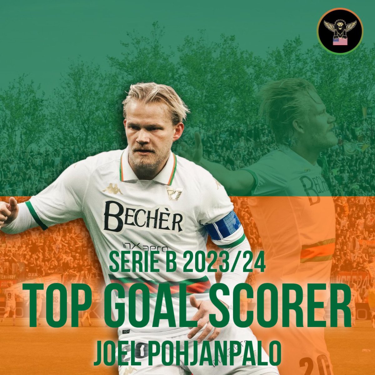 Congratulations to our bomber @jpohjanpalo finishing off the regular season with 22 goals. One of our best players all season. Let’s hope for more during playoffs! 🧡🖤💚🇫🇮

#joelpohjanpalo #veneziafc #arancioneroverde #serieb