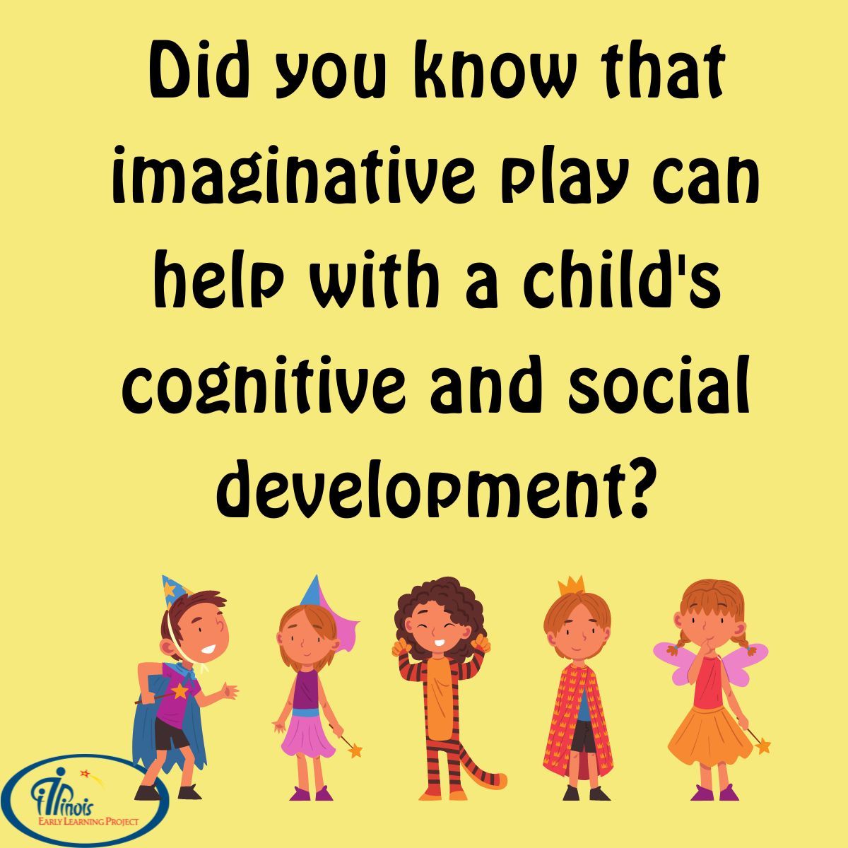 Did you know that imaginative play can help with a child's cognitive and social development? 
#ChildDevelopment #IllinoisEarlyLearning