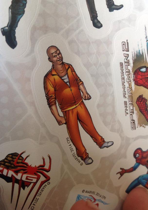some kid somewhere has this sticker of paul giamatti’s rhino from this TASM 2 kids book on their old broken 3DS or some shit