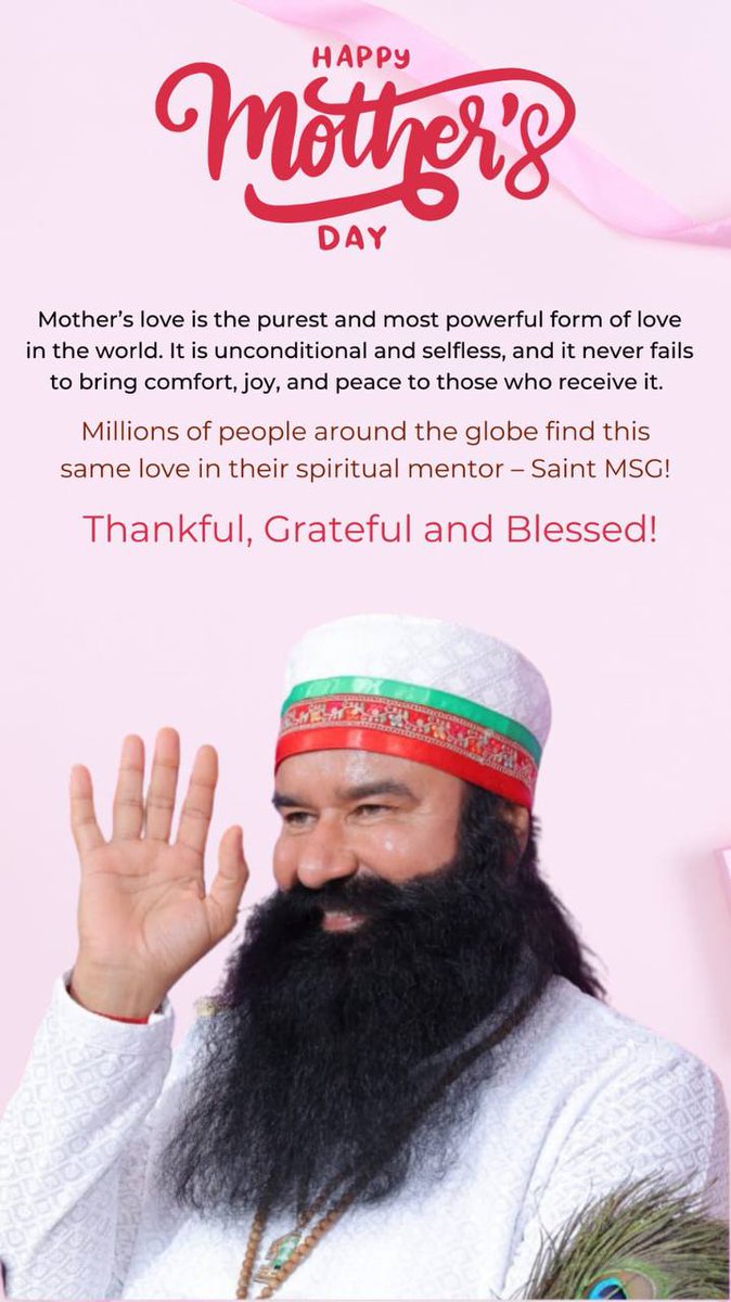 Spiritual mother aka Saint MSG Insan has taught the virtues of selflessness towards all & serving needy to millions of people. HE holds millions in his blessings, heart, and thoughts not just in this world but also beyond this world. #HappyMothersDay #MothersDay2024 #MothersDay