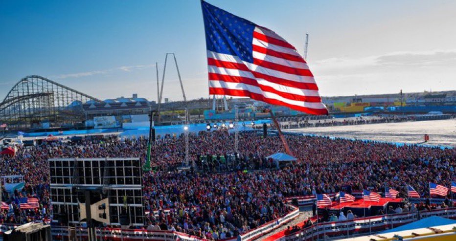 This isn’t a football game, a Taylor swift concert, or a festival….this is a TRUMP RALLY!!!! 

This is AMERICA!!