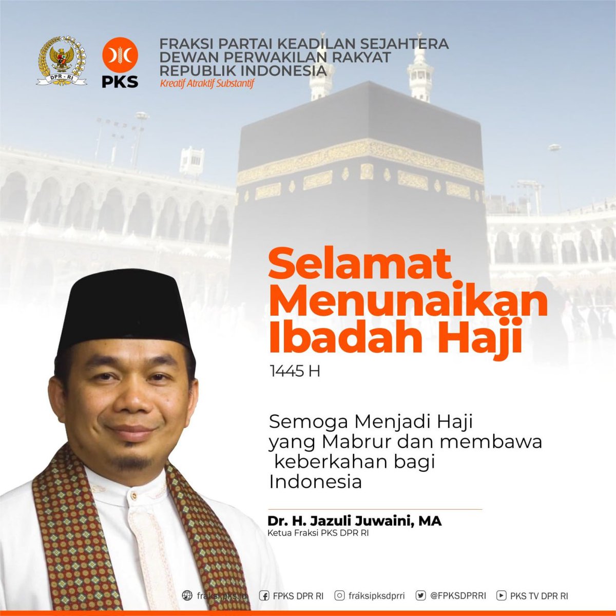 Selamat Menunaikan Ibadah Haji 1445 H✨️

#fraksipksdprri 
#PKSpembelaRakyat 
#PKSnomor8