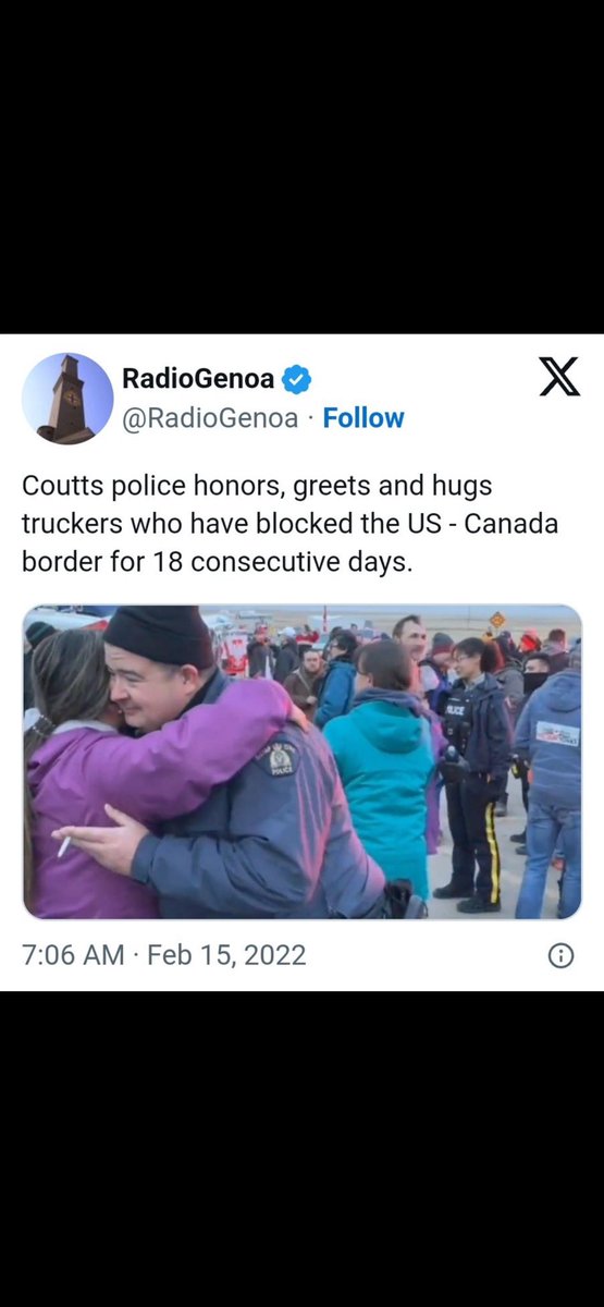 Which one is a sit in protest against genocide and which one is holding the border hostage with guns and threats to police lives? 

We have lost the fucking plot Alberta. #abpoli #UofA