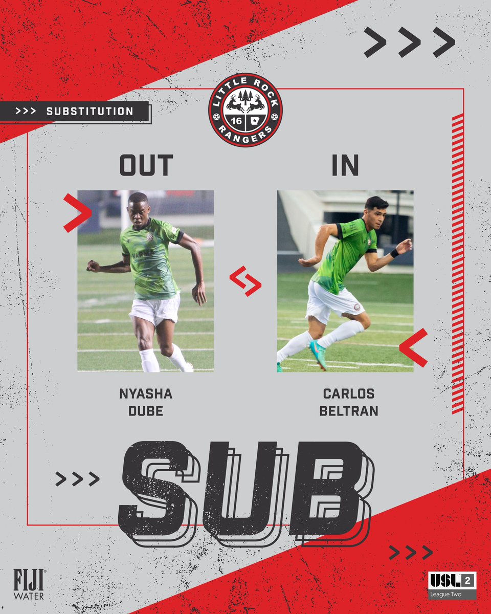 54’ | First substitute of the night! Carlos Beltran comes on for Nyasha Dube! 🦌0-0🌩️ #LRRvHFC