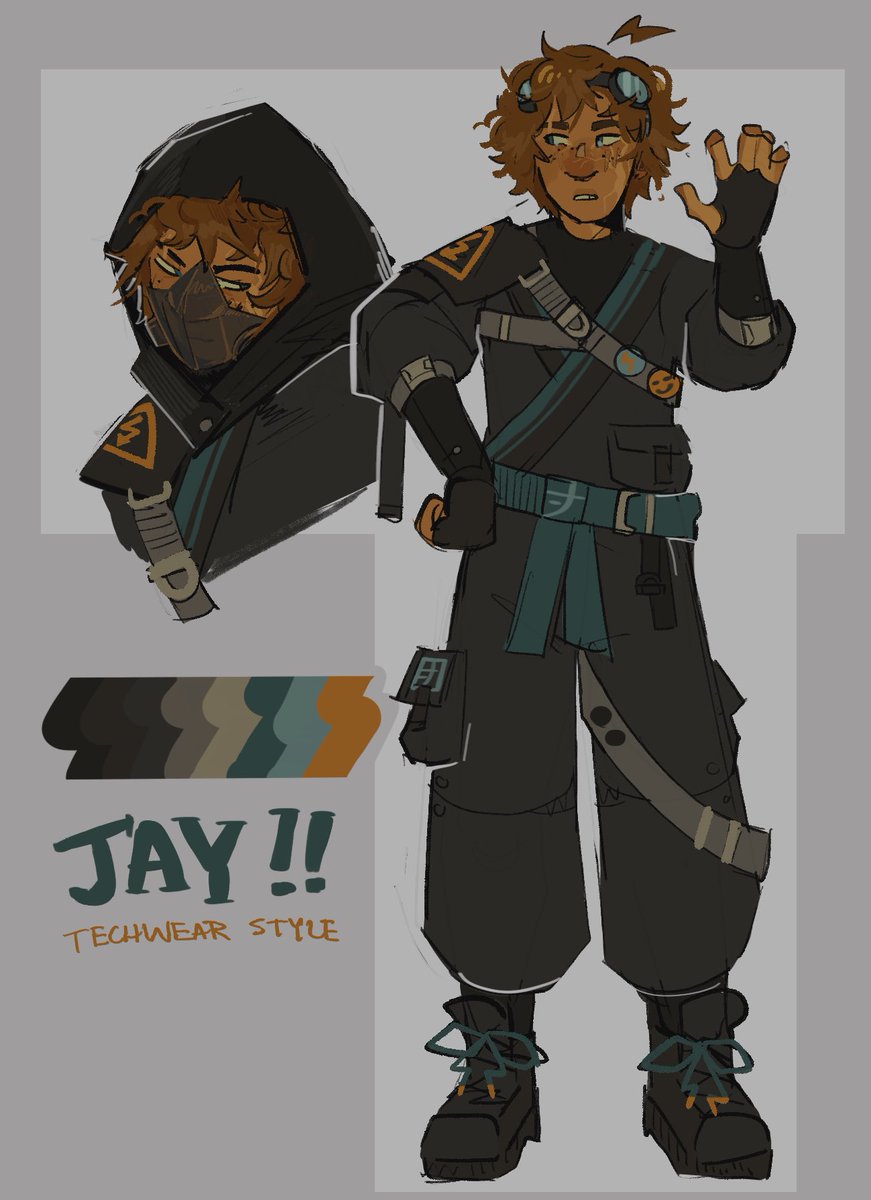 decided to design some techwear inspired suits, heres jay :] #ninjago