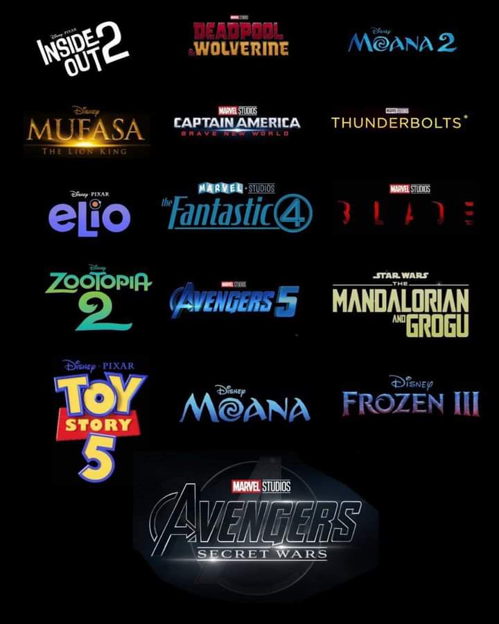 Marvel Studio Disney and Pixar Upcoming animated and live-action Disney movies.
